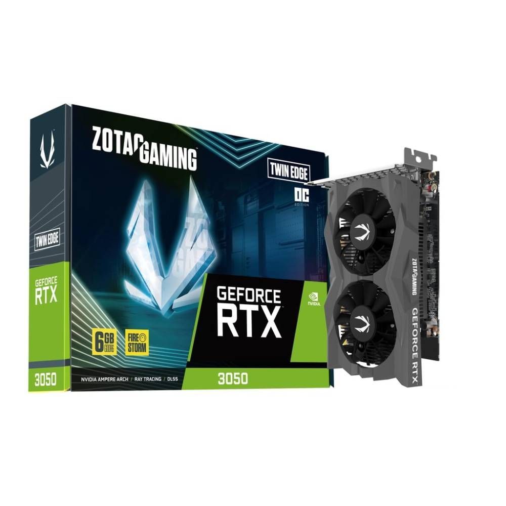 Placa de Video Zotac GeForce RTX 3050 Twin Edge OC 6GB GDDR6 96 Bits - ZT-30510H-10A