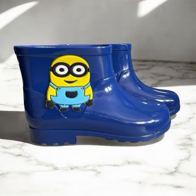 Galocha Bota de Chuva Impermeavel Minions Menino Juvenil Infantil Delicada Confortável Leve Macia