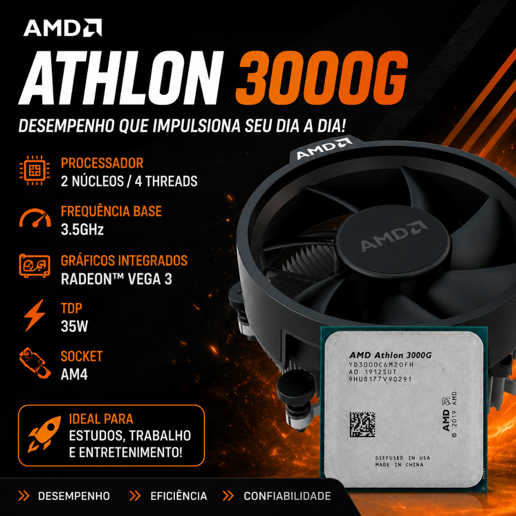 Processador AMD Athlon 3000G 3.5GHz