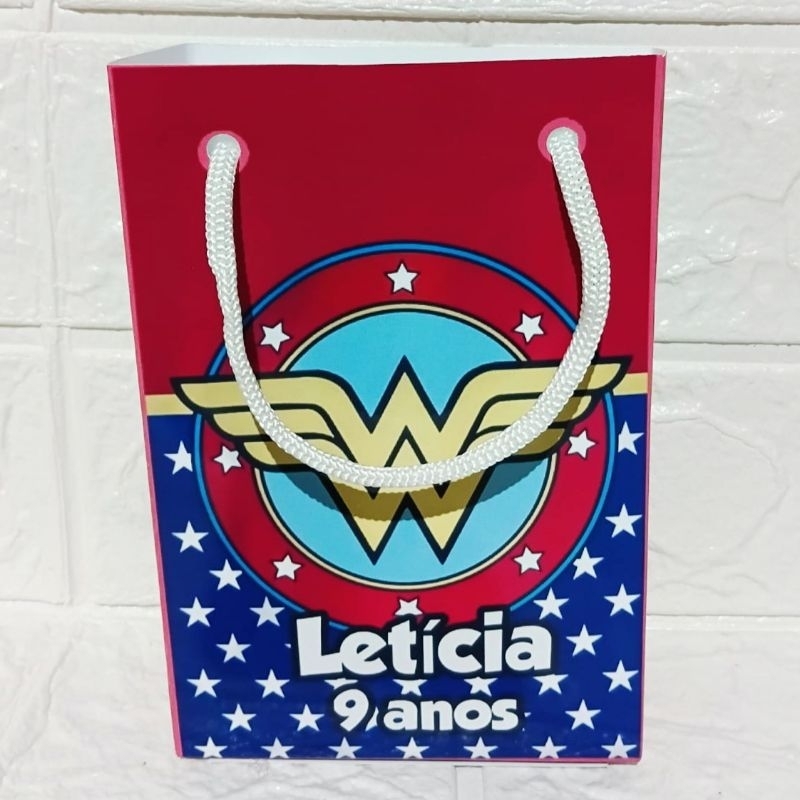 Sacolinhas Personalizadas Mulher Maravilha | Lembrancinhas Surpresa | Festa Infantil