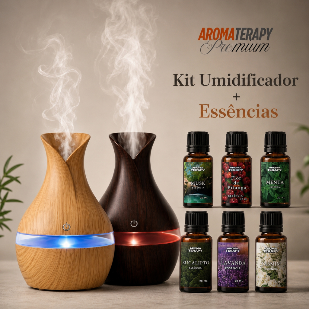 Umidificador de Ar com Difusor Aromatizador USB