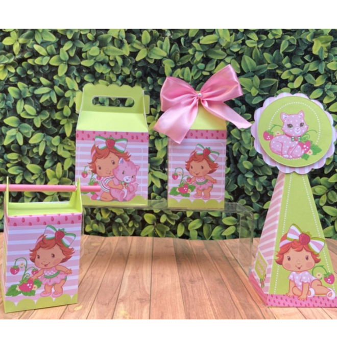 Kit Caixas Surpresa Personalizadas Baby Moranguinho Fofa | Lembrancinha Festa Infantil | Aniversário | Qualquer Tema