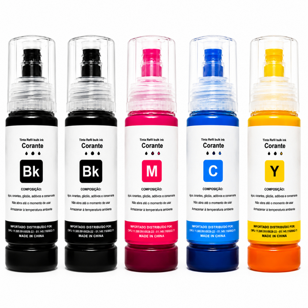 Kit 5 Tintas Epson 504/544 Para Impressoras Mais Pigmento e Rendimento no Seu Trabalho Envio Imediato!