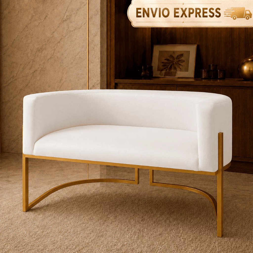 Sofa Luxo 2 Lugares Namoradeira Poltrona Decorativa Cadeira Clinica Recepção Consultório Decoração — imagem 1