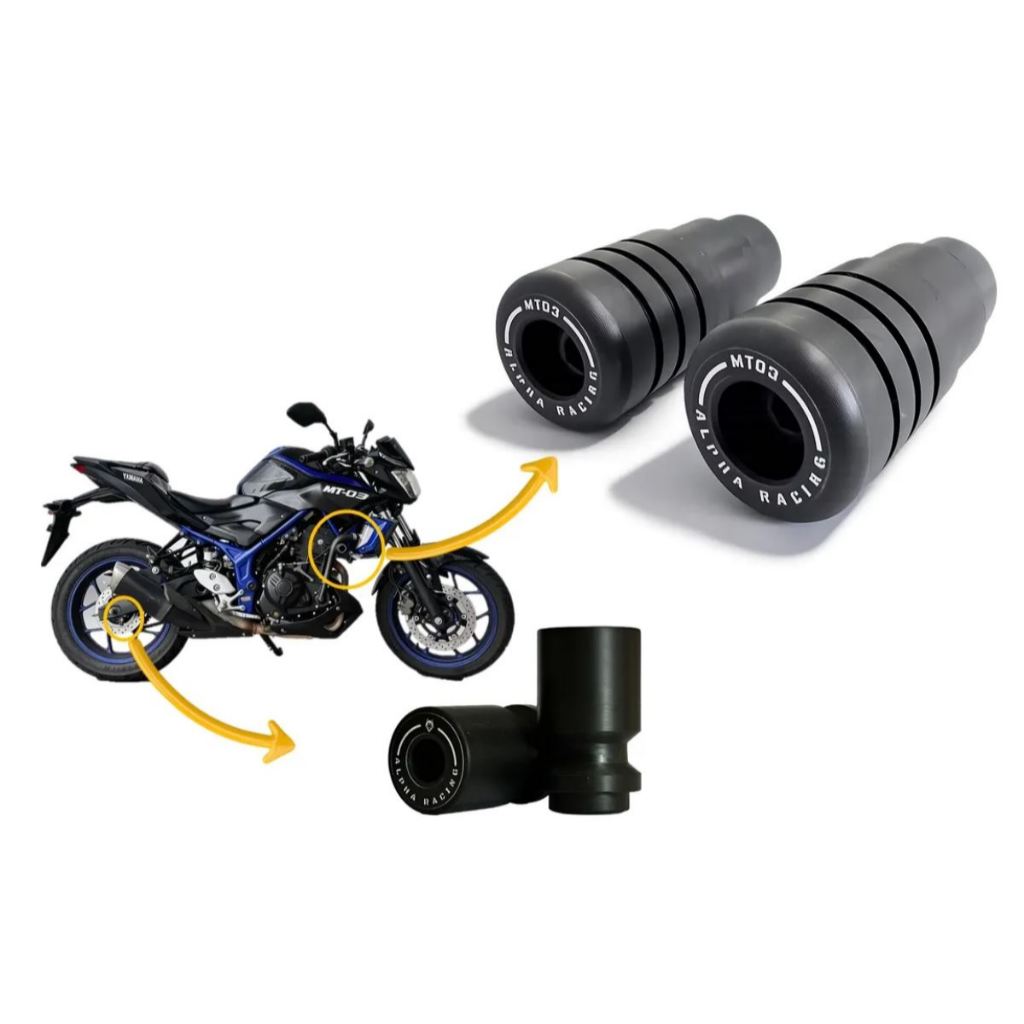 Protetor de Carenagem Slider Dianteiro E Traseiro Yamaha Mt03 Mt-03 2015/2025