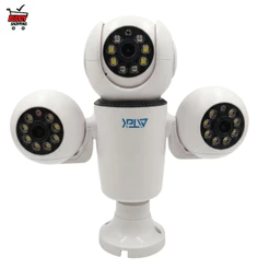 Câmera IP Wi-Fi Lâmpada para ambientes externos três lentes visão noturna colorida Yoosee 2MP