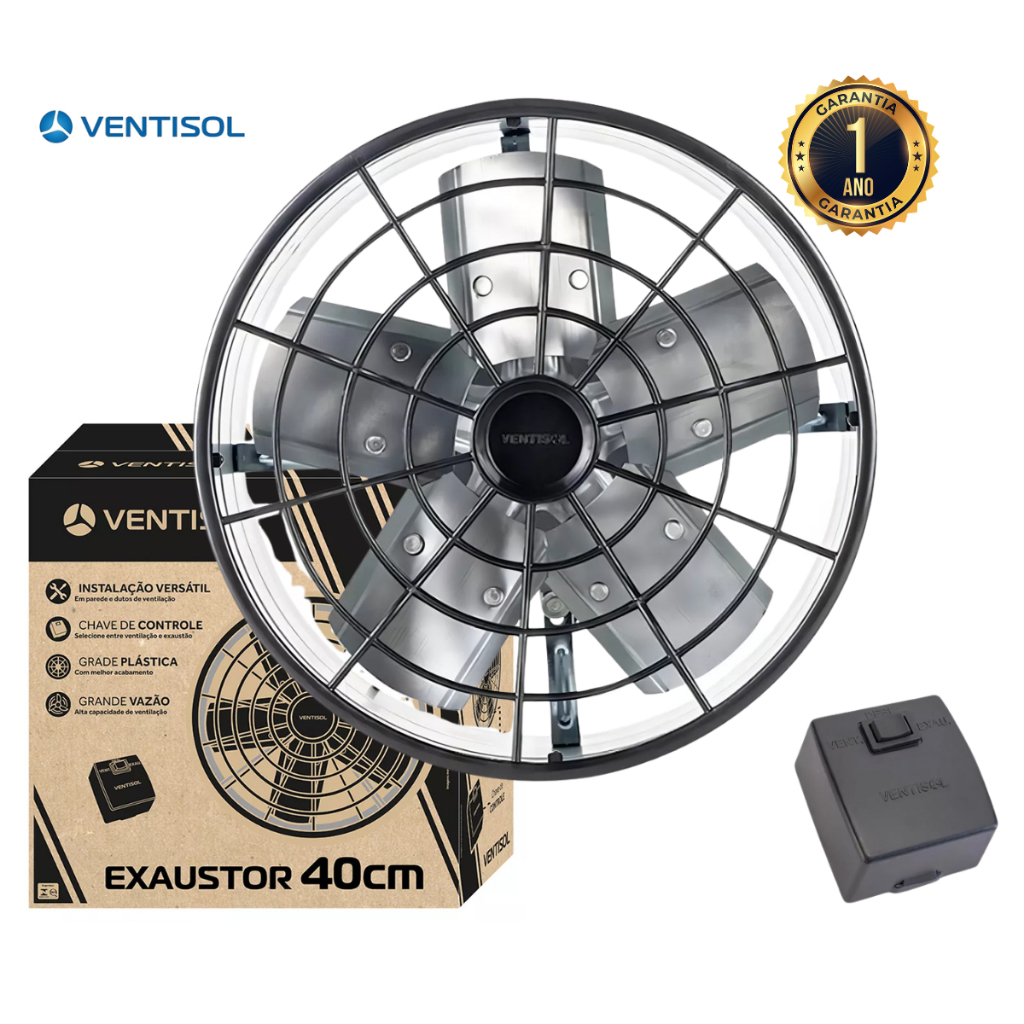 Exaustor Cozinha Coifa 40cm Axial Ventisol 127 220V
