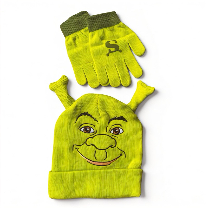 Touca Com Luva Inverno — Touca Infantil de Frio Personagem Stitch Sherk Minnie