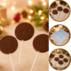 1~10 Forma Simples Pirulito Floco de Neve 9871 em Acetato BWB Para Bombom e Doces de Chocolate(CHOCO)