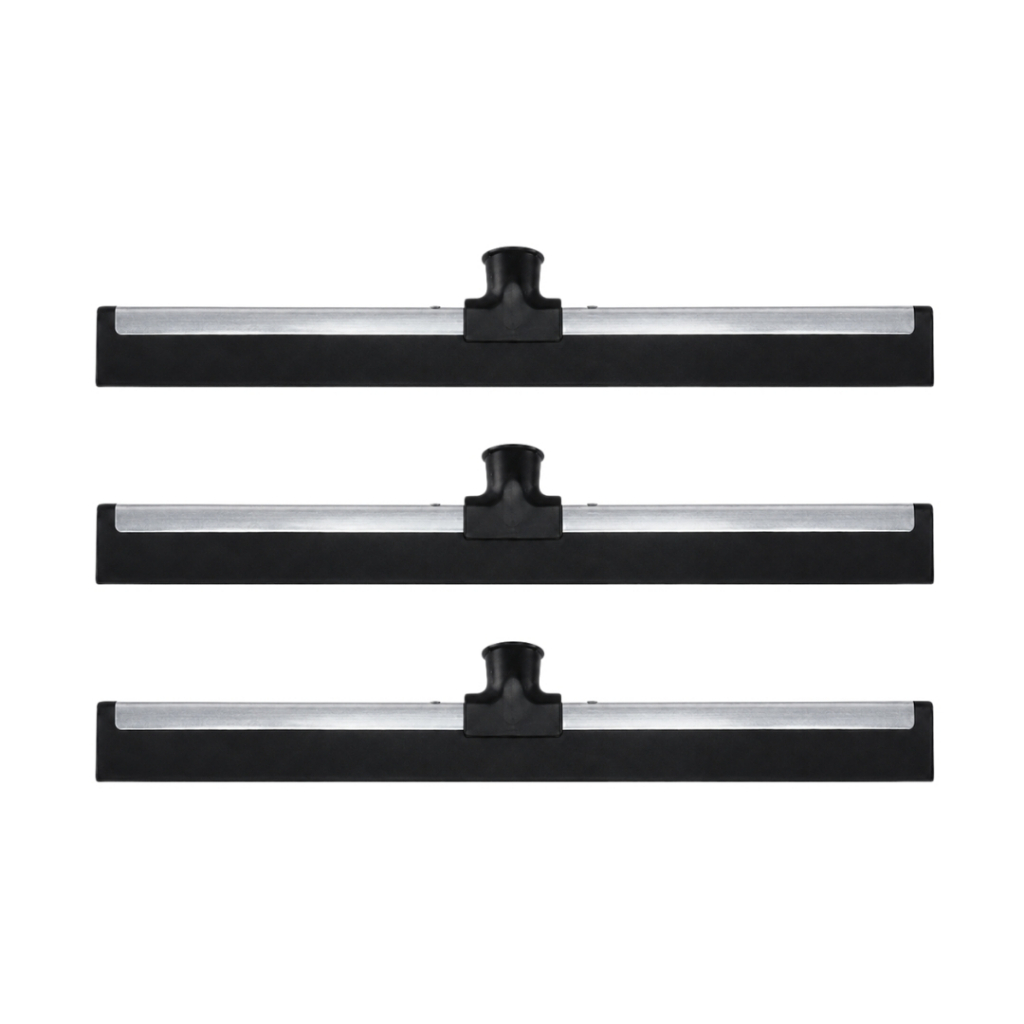Kit 3 Rodos de Metal 40cm EVA Duplo Reforçado Sem Cabo Limpeza Doméstica Profissional Pisos Molhados