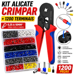KIT 1200 Ilhós Alicate Prensa Terminal Elétrico Com Kit Completo Para Instalações