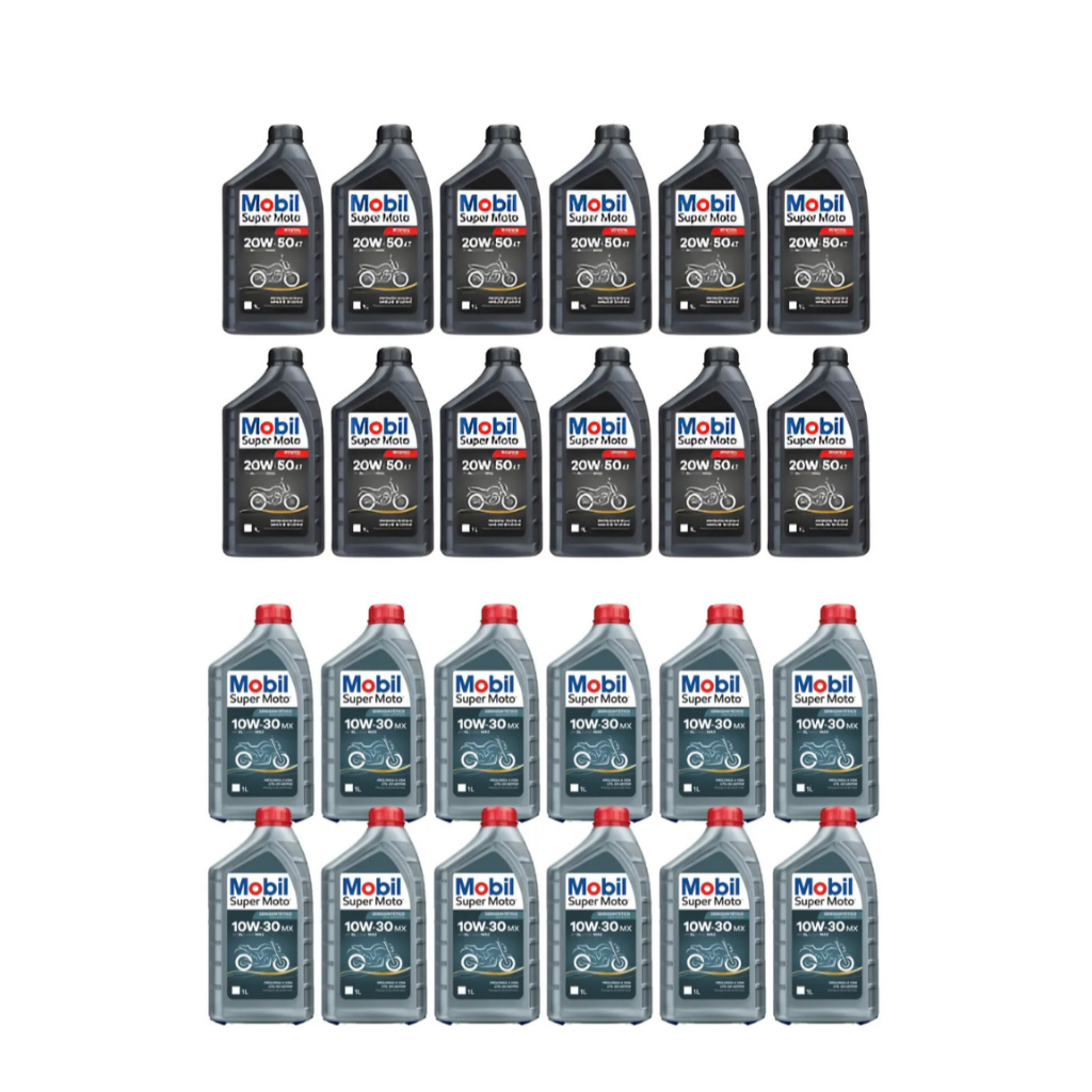 12 LITROS OLEO MOBIL 10W30 + 12 LITROS OLEO MOBIL 20W50