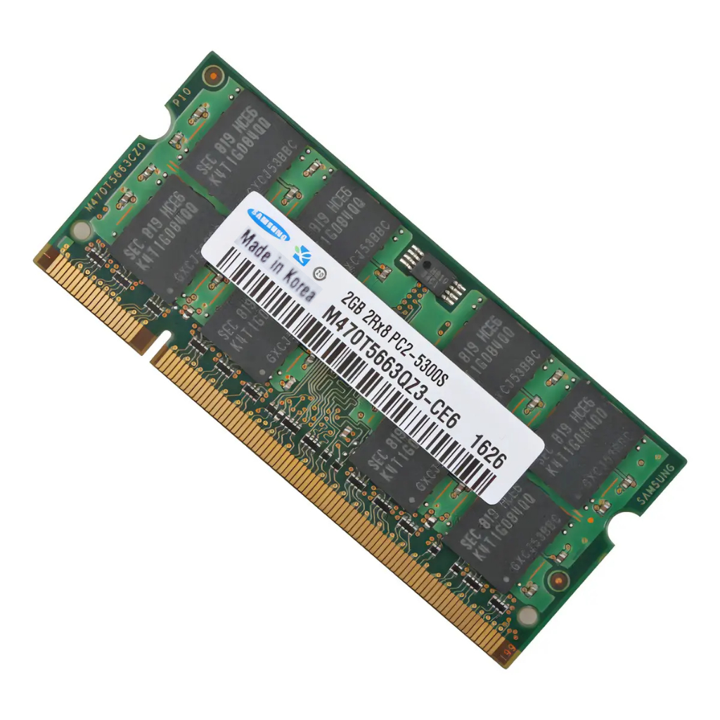 Memória RAM Original Samsung 2 GB DDR2 PC2-5300 667 MHz M470T5663QZ3-CE6 para Notebook Laptop All-In-One PC