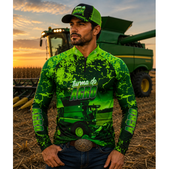 Camisa Camiseta De AGRO Prot Uv50+ Dry Fit  Camuflada Superking GLL-115