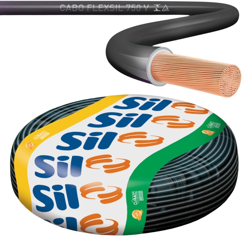 Fio Cabo Flexivel 16mm Rolo 100 Metros Sil - PRETO