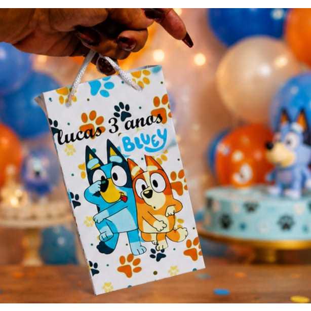 Sacolinha Surpresa Personalizada Bluey | Qualquer Tema | Lembrancinha com nome e idade |