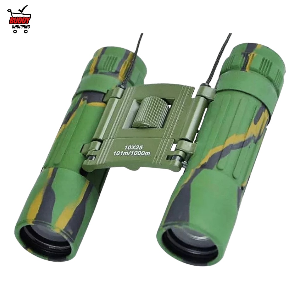 Binóculo Profissional Camuflado Lente 25mm Zoom 10x Dobrável Compacto Longo Alcance LK-4104