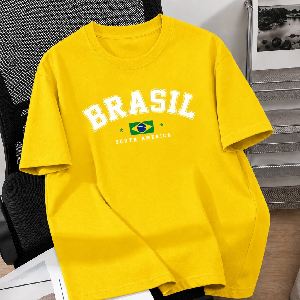 Camiseta Brasil Copa Eleição Patriota 2026 Unissex 100% Algodão Camisa Seleção Brasileira Estampada DTF | Masculina Femi
