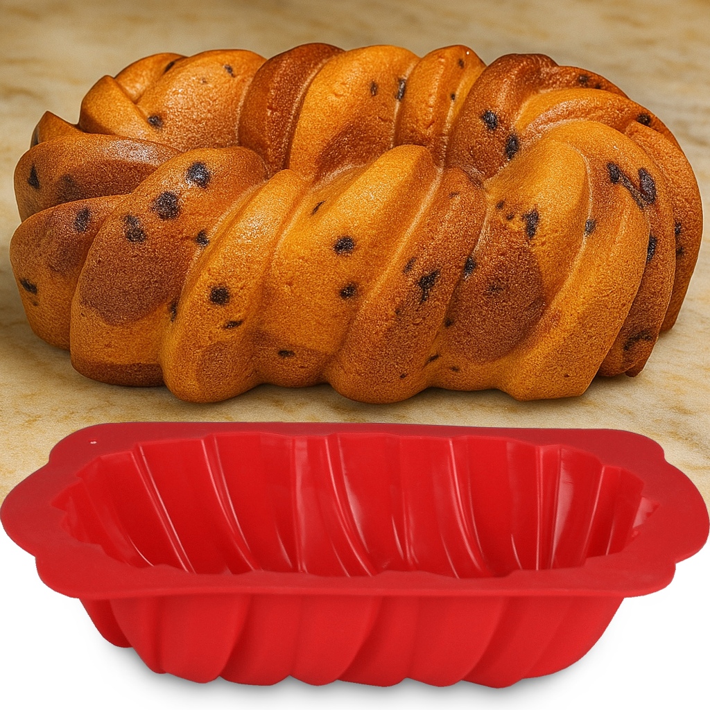 Forma Silicone Assadeira Retangular Decorativo 3D Confeitaria Bolos Tortas Pães Air Fryer Forno