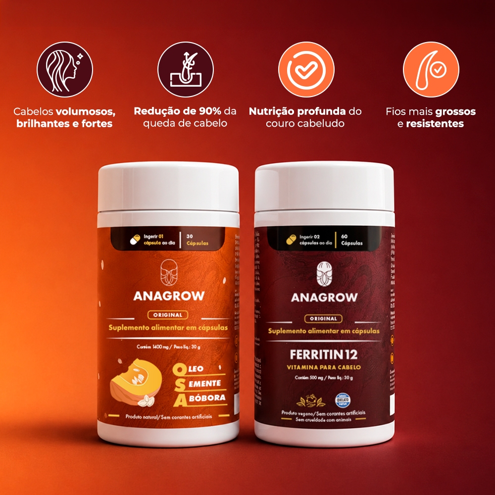 Kit Ferritin12 + OSA | Queda de Cabelo, Crescimento, Fortalecimento Capilar