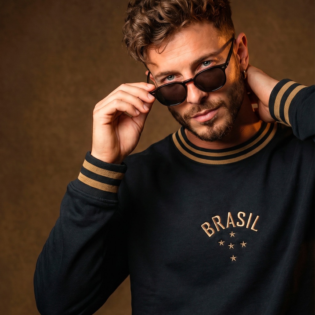 Moletom Brasil Retrô Gold Masculino Oficial