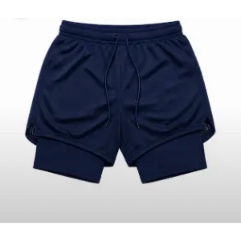Short Fitness Feminino Duplo 2 em 1 Academia Corrida Treino Cós Alto Confortável