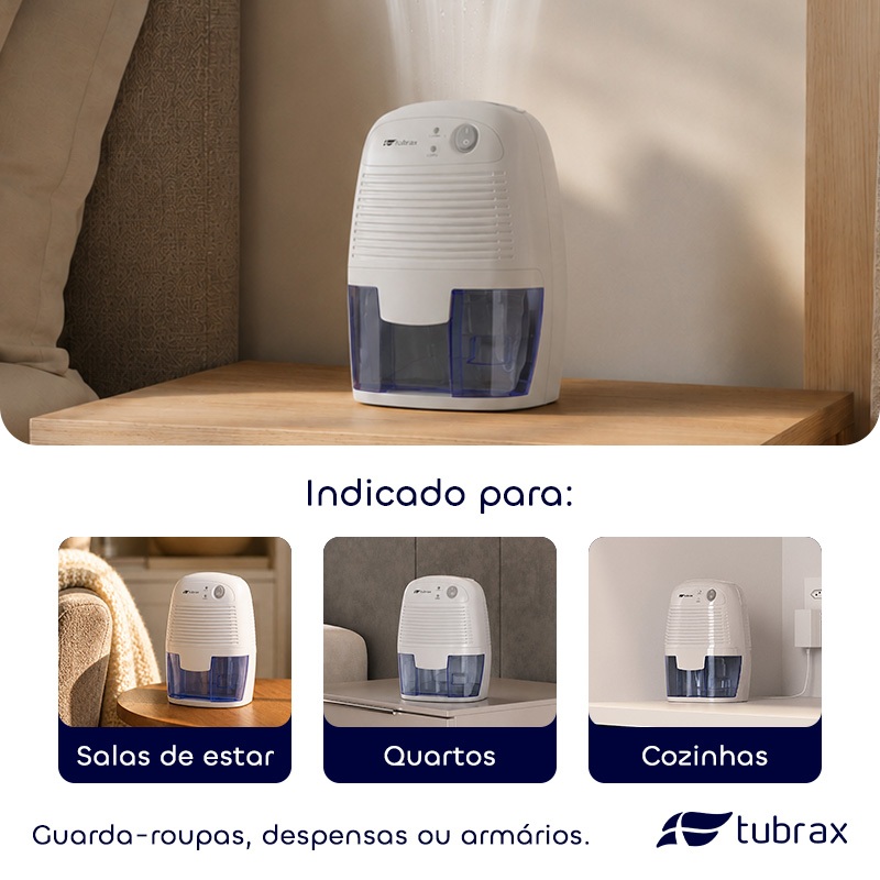 Mini Desumidificador de Ar Elétrico 127-220v Antimofo 500ml Tubrax · foto 2