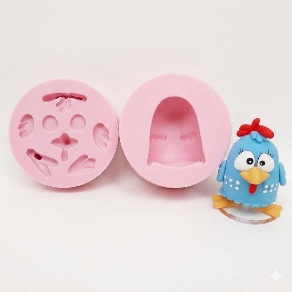 Molde Forma de Silicone Galinha Pintadinha 3D -  Biscuit Confeitaria Pasta Americana