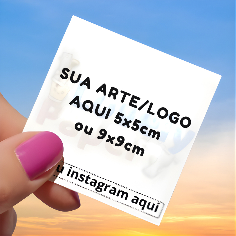 Cartão Tag Personalizado com Sua Arte ou Logo - tam 5 x 5 cm ou 9 x 9 cm para lojas, ecommerces, empresas.