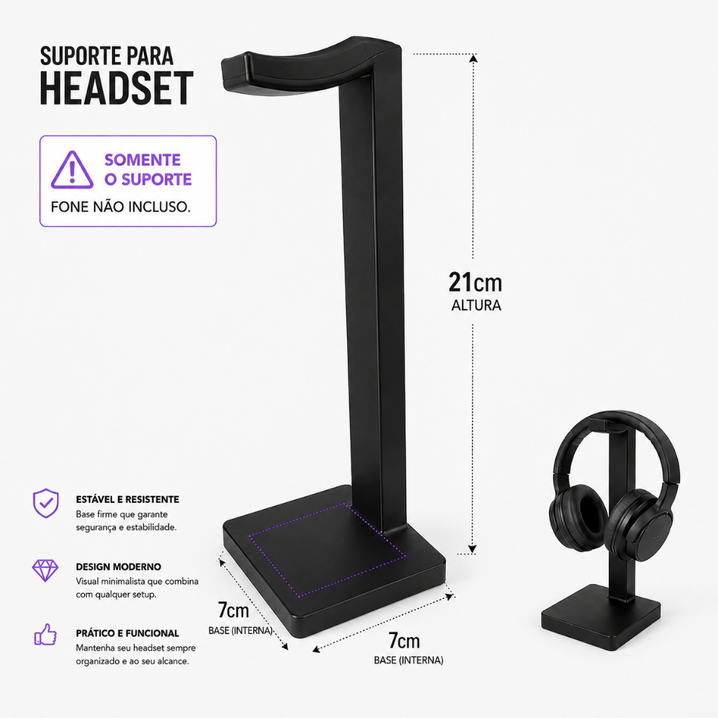 Suporte Do Fone De Ouvido Economia Espaço Gaming Headset Rack Desktop Organizador Display Cabide Gamer Luxo