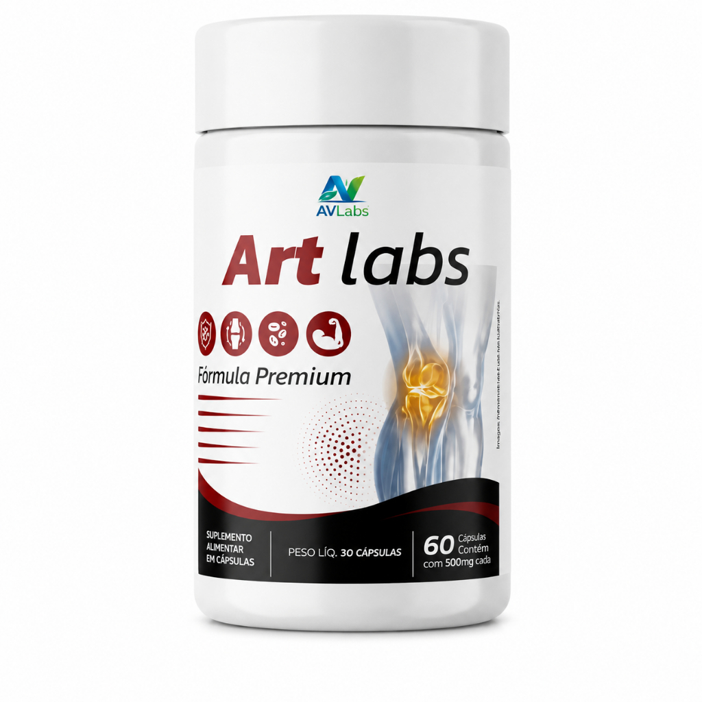 ARTLABS AVLabs Colágeno Tipo 2 + MSM + Glucosamina + Cúrcuma + vitamina D e Vitamina K 60 Cápsulas