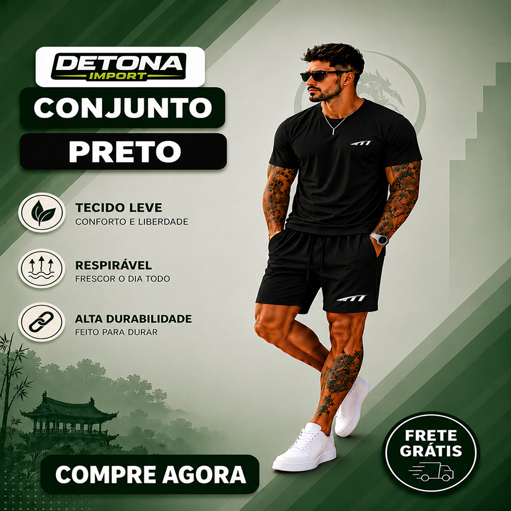 Conjuntos Masculinos Dry Fit Premium 777 - Academia Treino Corrida Casual Dia a Dia Confortável Estiloso