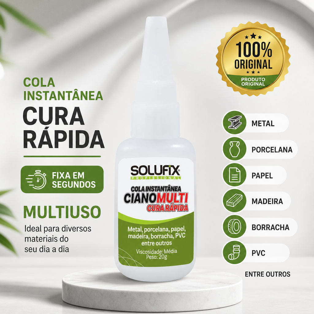 Cola Instantânea Extra Forte 20g Alta Viscosidade Secagem Rápida Multiuso Metal Madeira Plástico Super Cola