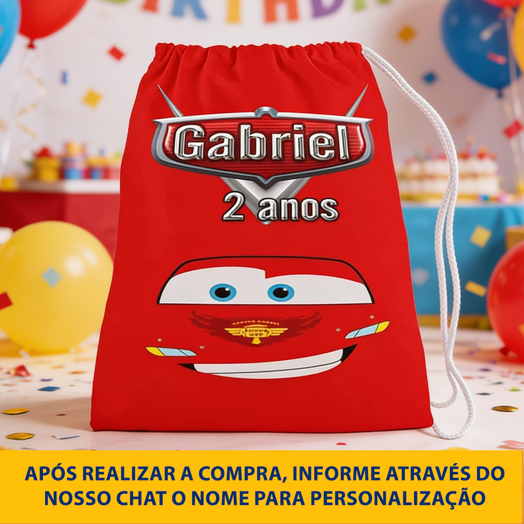 Kit Mochilinha Sacolinha Mochila Saco Sacochila Saquinho Lembrancinha Brinde Aniversario Personalizadas Carros