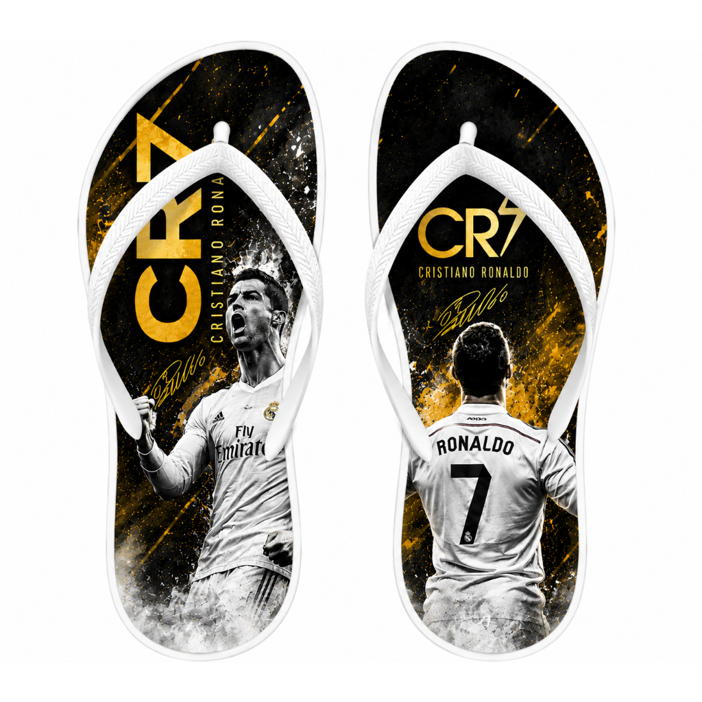 Chinelo Personalizado Cristiano Ronaldo CR7. Futebol