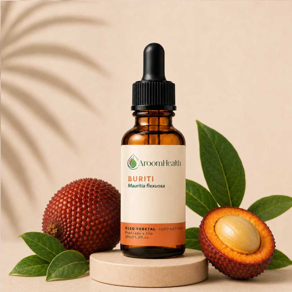 Óleo vegetal puro natural de Buriti 30 ml Cabelo e Pele