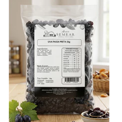 Uva Passa Preta S/Semente 1KG Empório Semear