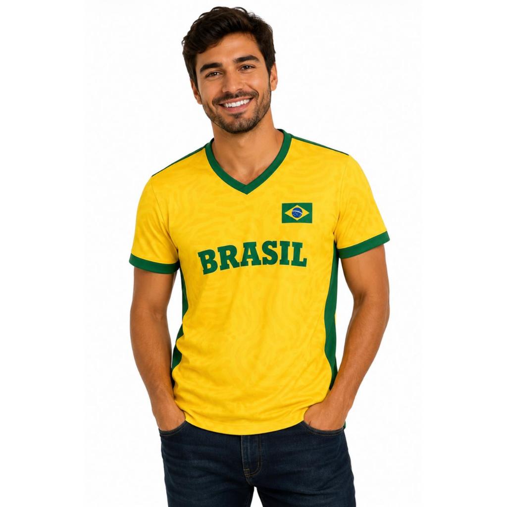 Camisa do Brasil Masculina Gola V Copa do Mundo 2026 Lançamento Original