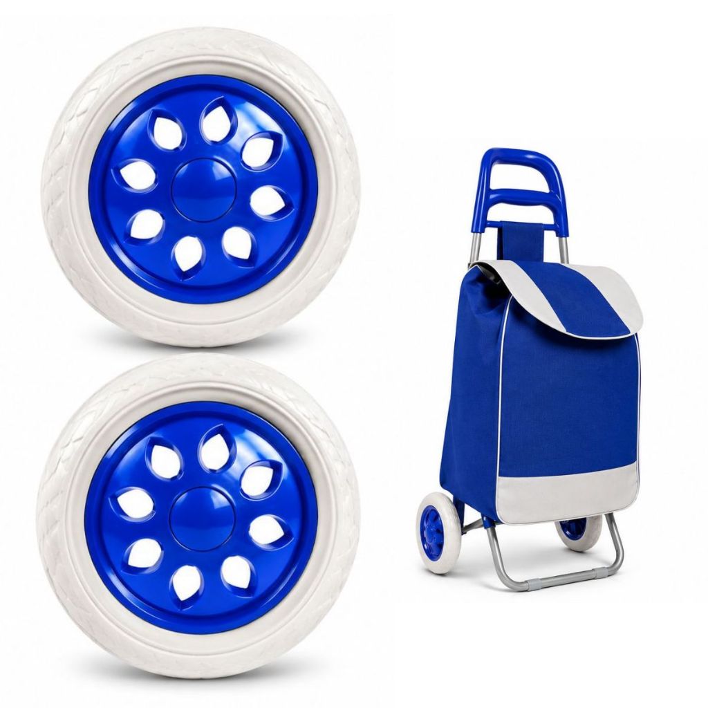 Par Rodinhas Reposição Azul Para Carrinho De Feira Maleiro Kit Rodas Para Carrinho De Compras Feira