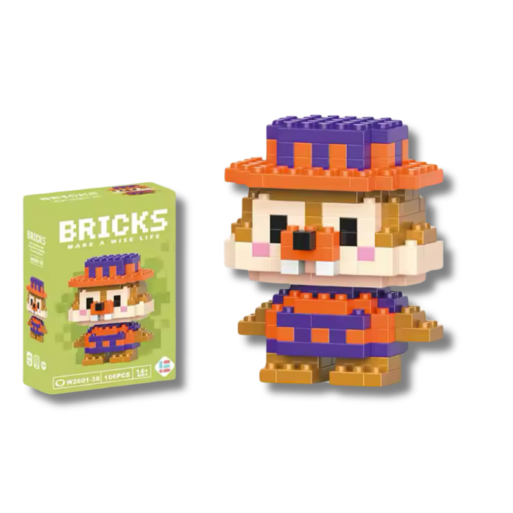 Mini bloco de montar personagem Teco com 167 peças - Bricks