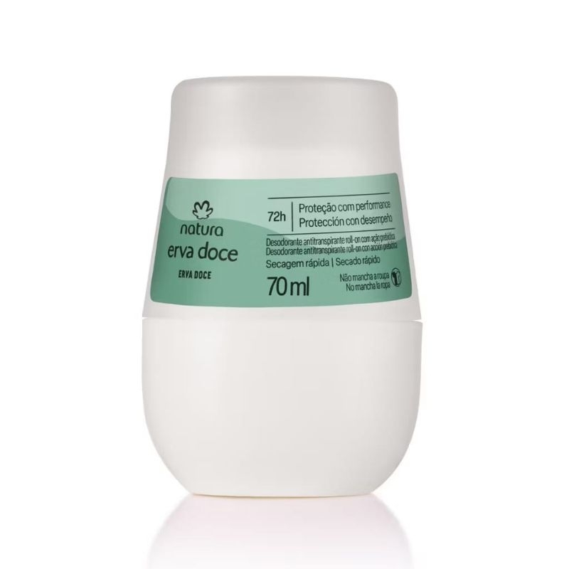 Desodorante Antitranspirante Roll-on Natura Erva Doce 70ml - Proteção e Cuidado