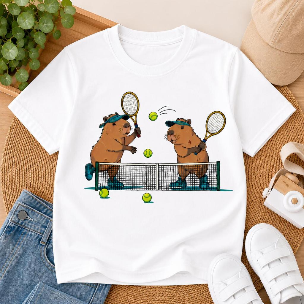 Camiseta Infantil Capivara Divertida Unissex 100% Algodão Confortável Estampada Menino e Menina  Entrega Expresso