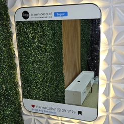 Espelho Personalizado Seu Insta Premium Loja Comércio Instagramavel Salão de Beleza 80x60