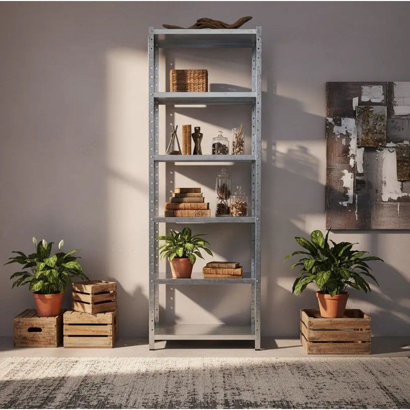 Prateleira de Aço Galvanizado 6 Niveis 60cm - Reforçada Organizadora Anti Ferrugem Envio Imediato