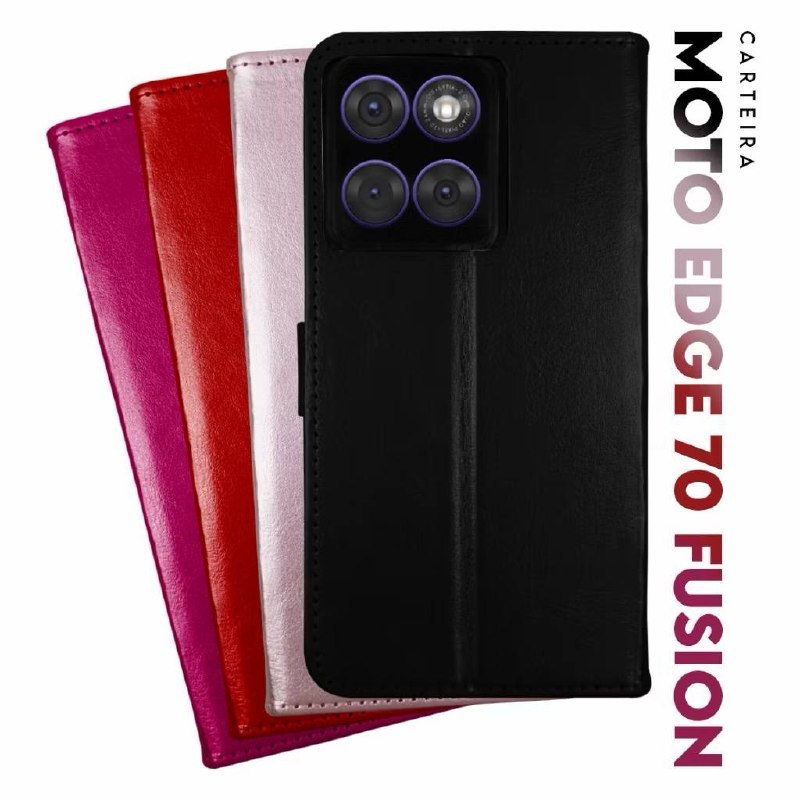 Capa de carteira flip cover Proteção completa 360° Fecho magnético MOTOROLA EDGE 70 FUSION