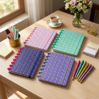 Caderno de Disco A5 80 Folhas Pautadas Para Anotações Destacáveis Escolar Fichário Planner