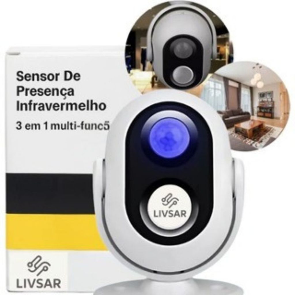 Sensor De Presença e Movimento Sem Fio Inteligente Alarme