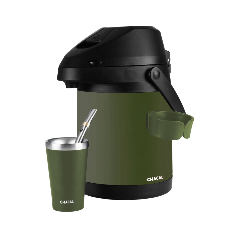 Kit Terere Chacal Garrafa 2,5L Cuia 200ml Bomba Inox Verde - Lançamento