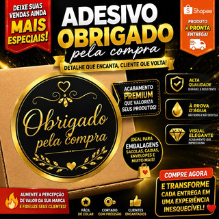 Adesivos Agradecimento Para Embalar 100 200 Unidades