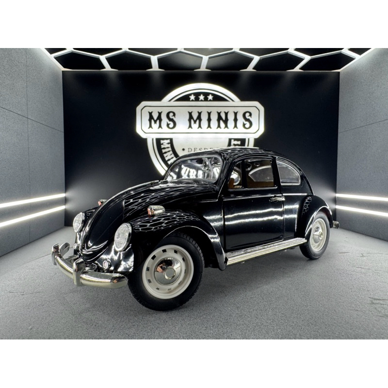 Miniatura Volkswagen Fusca Preto escala 1/18 Welly